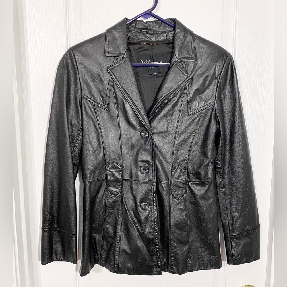 Y2K Wilsons Leather Western Leather Jacket Vintage Black Size 8